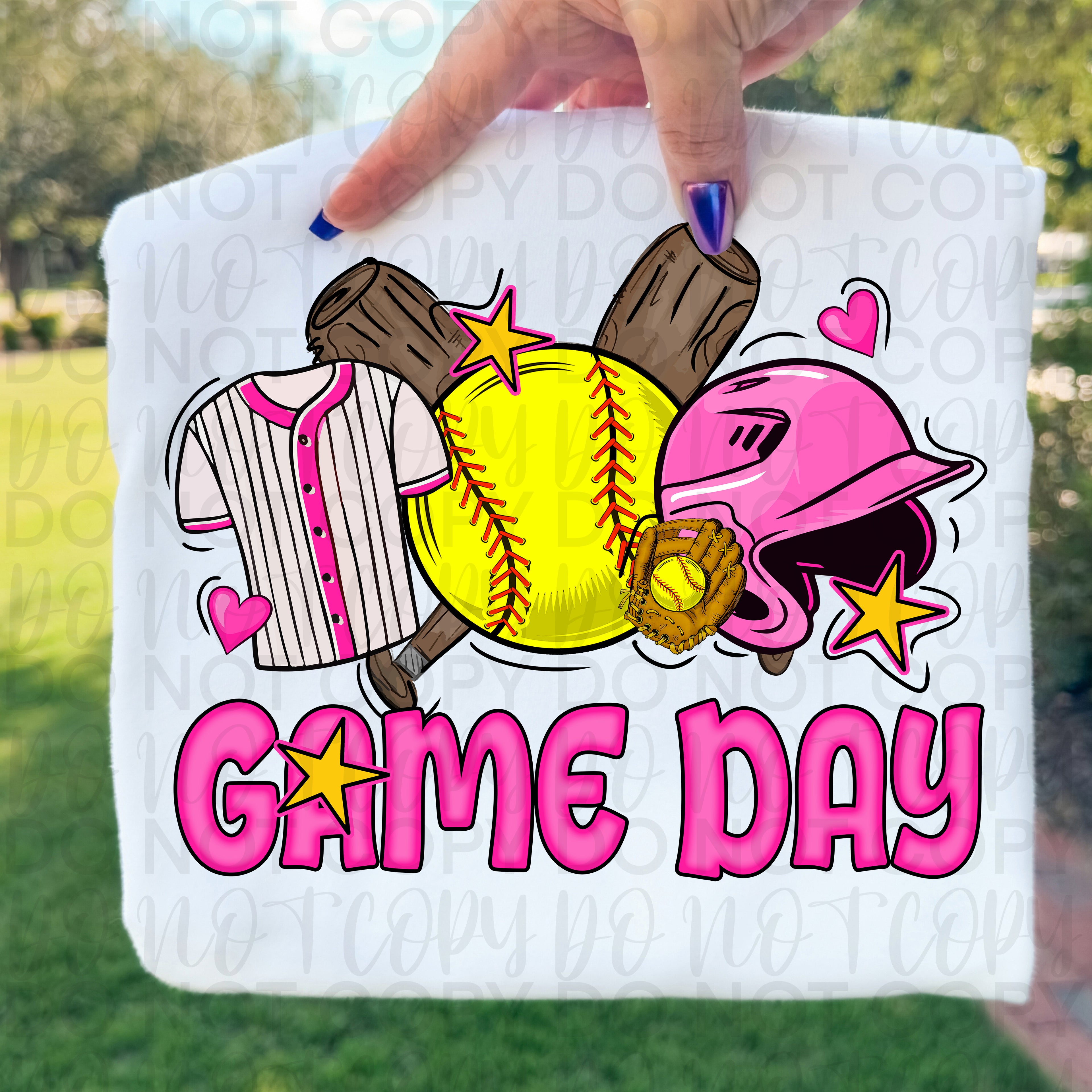 Retro Softball Game Day PNG