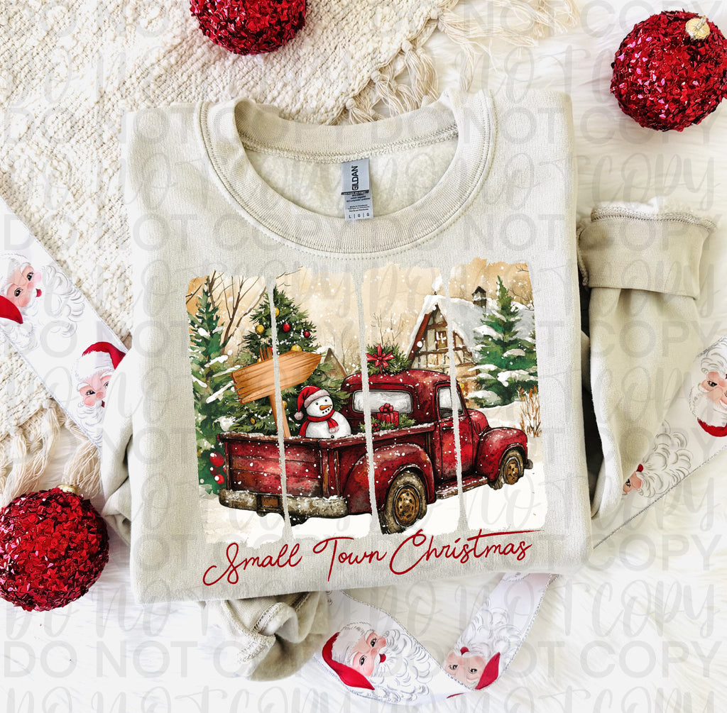 Small Town Christmas Brushstroke PNG