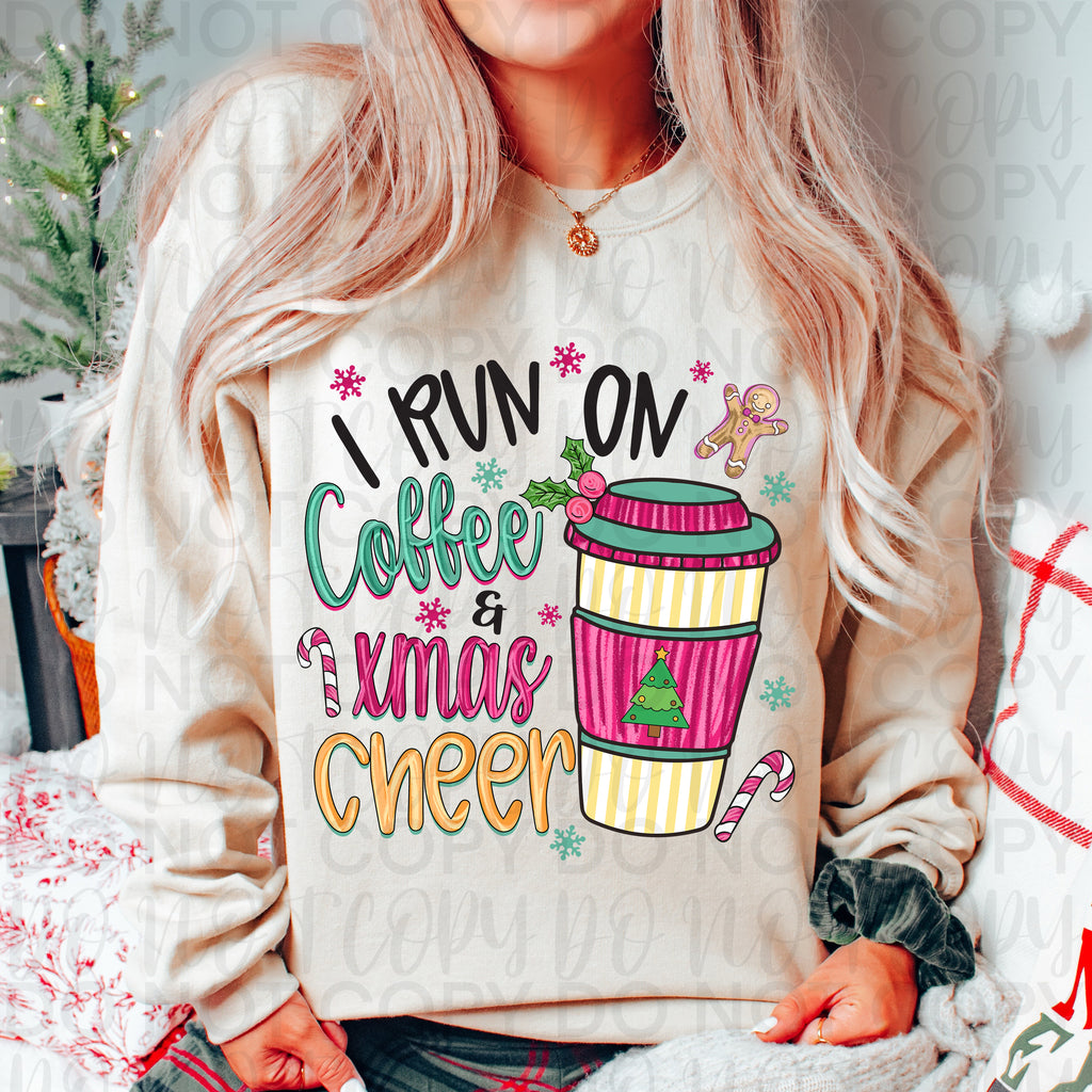 I Run on Coffee & Christmas Cheer PNG