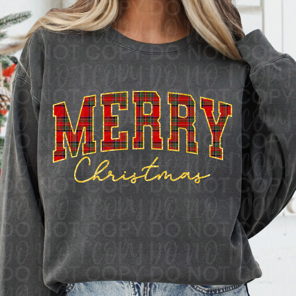 Plaid Merry Christmas PNG