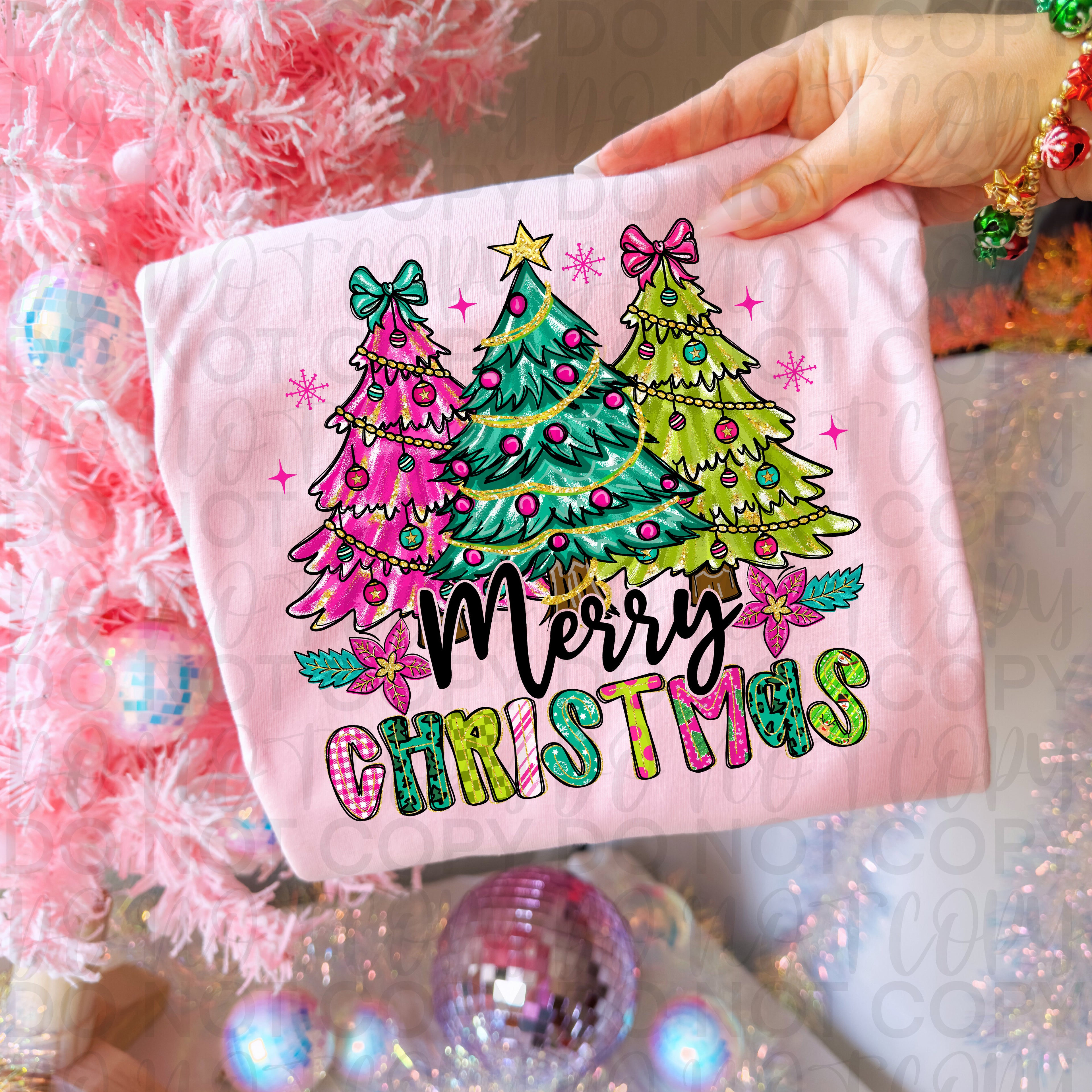 Floral Merry Christmas Brushstroke PNG