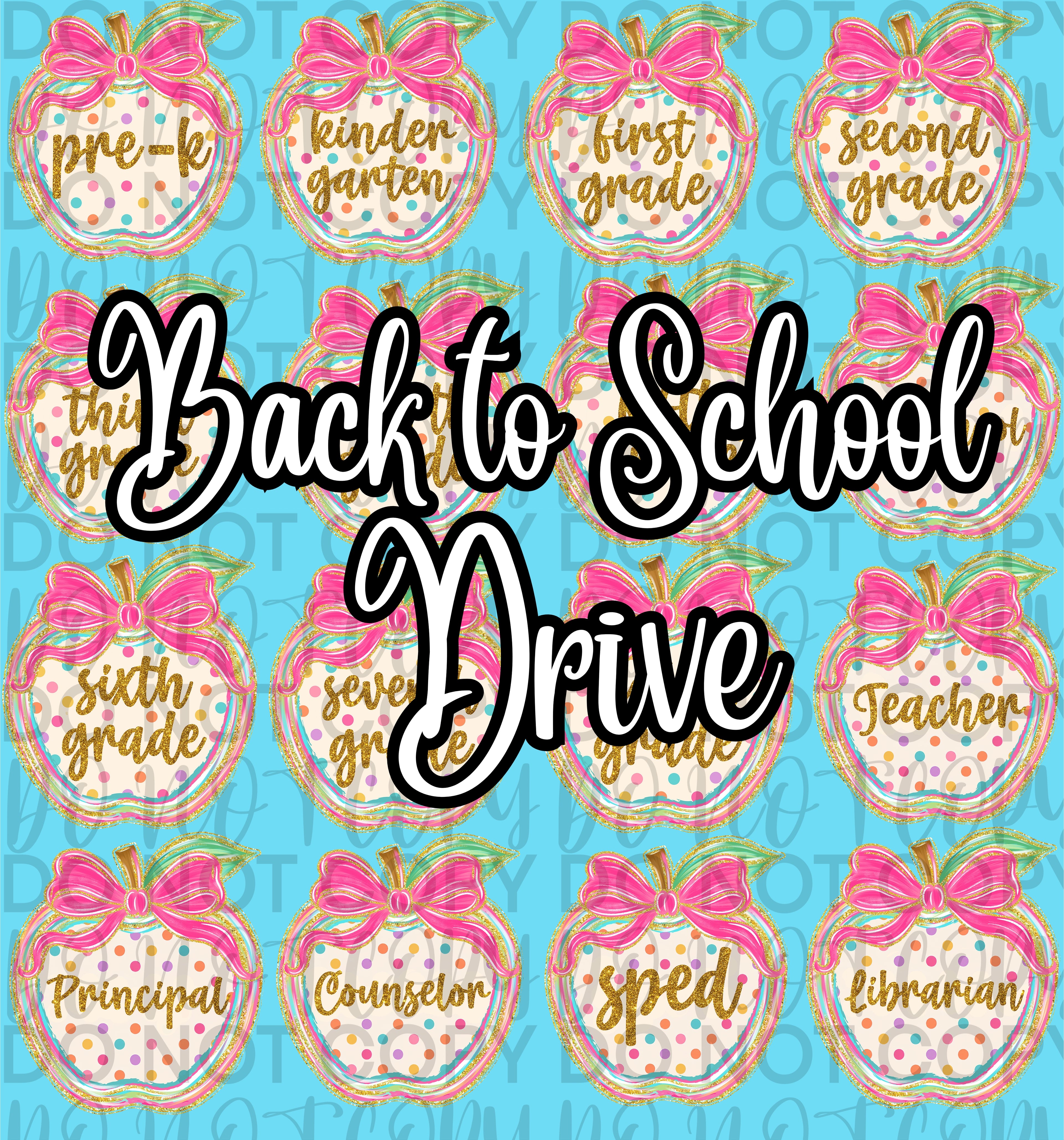 Back to School Preppy Apple Drive