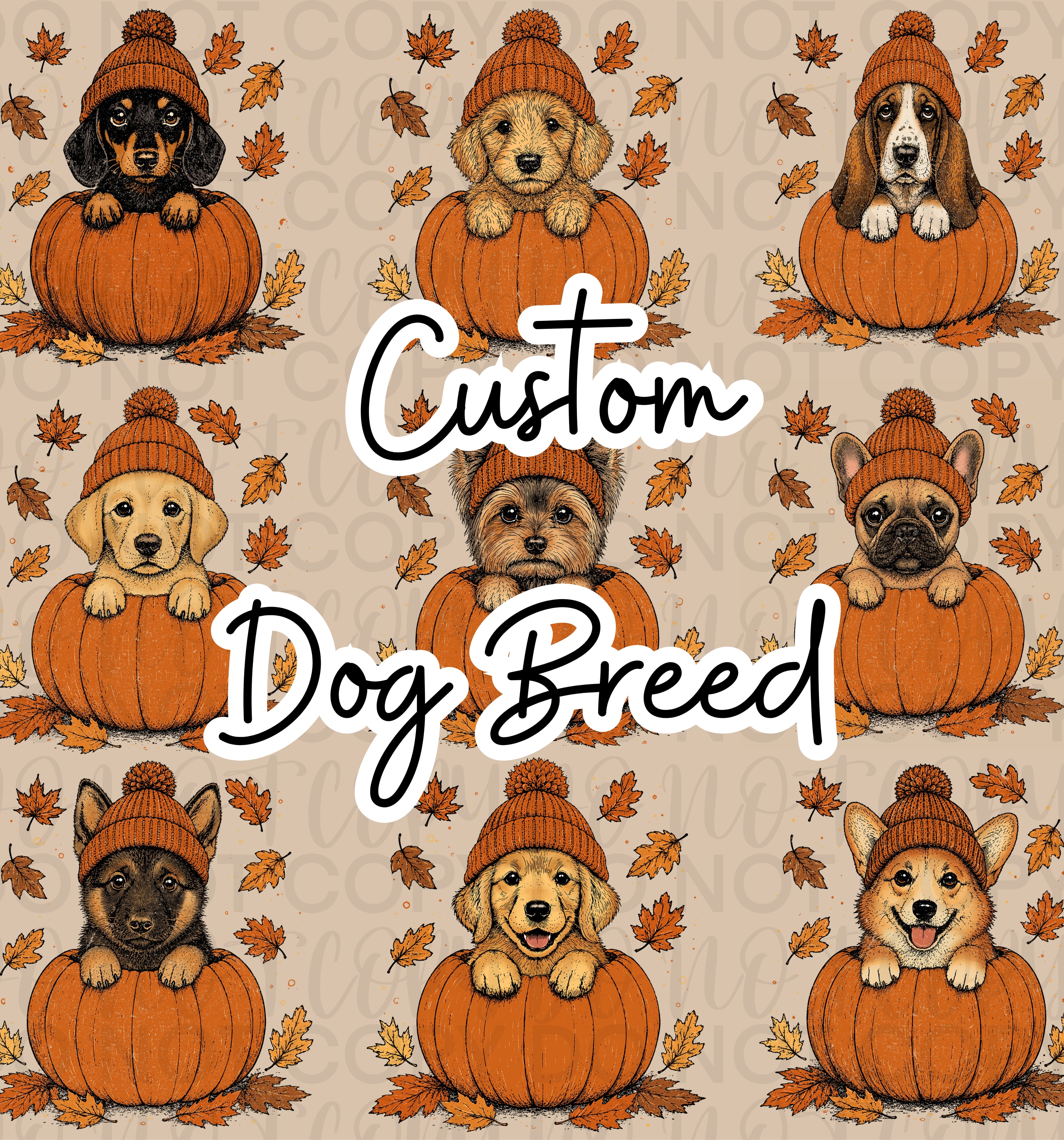 CUSTOM Dog Breed Pumpkin