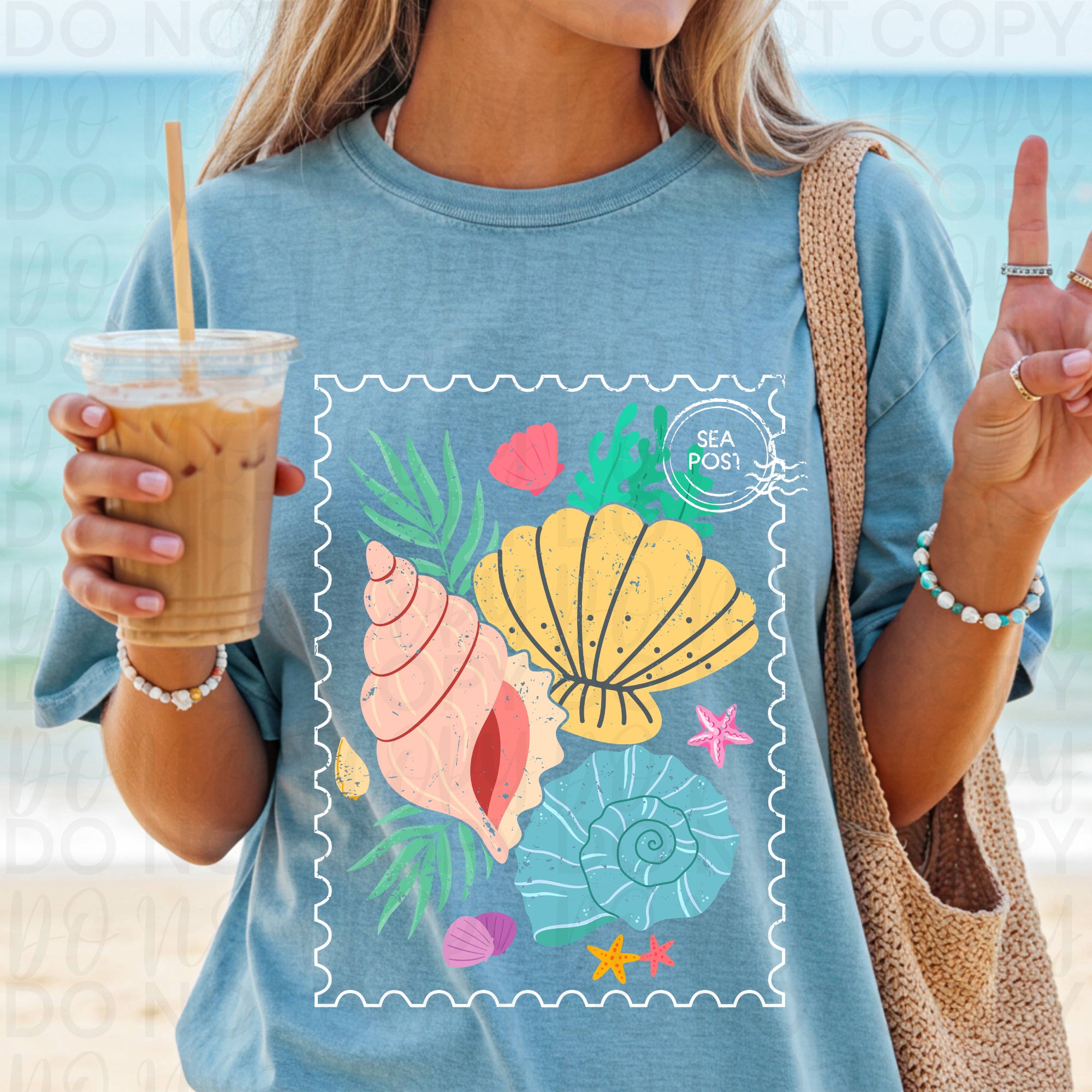 Vintage Seashell Stamp PNG