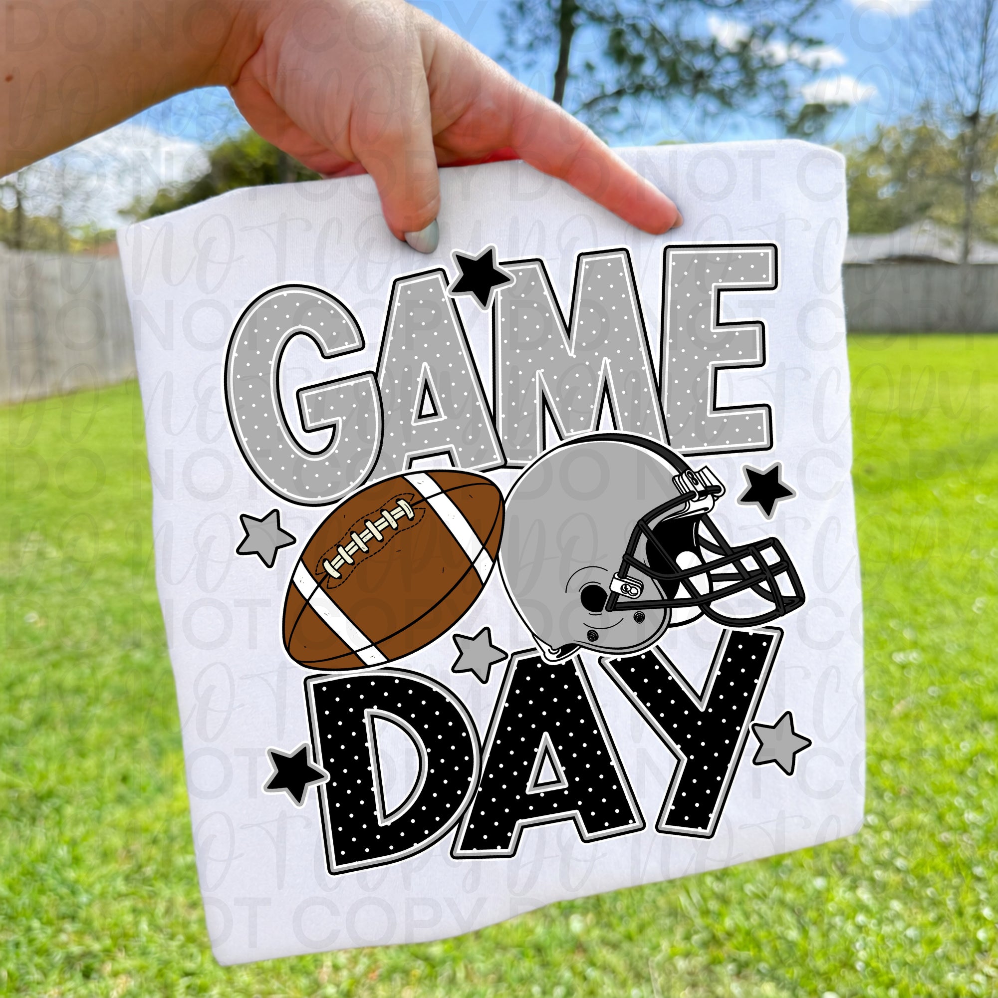Silver Black Game Day Football PNG