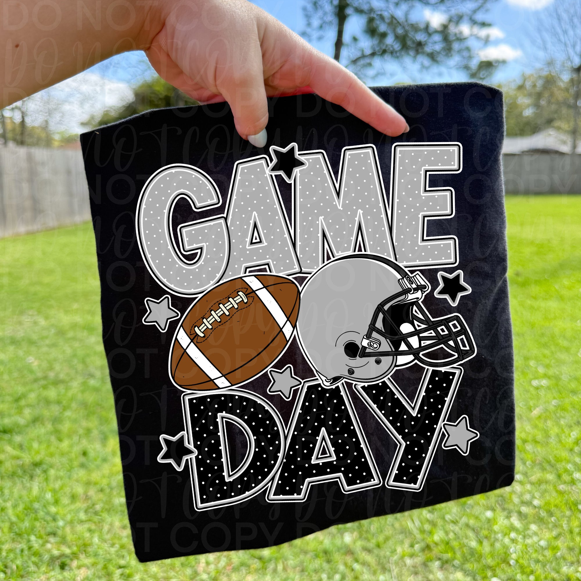 Silver Black Game Day Football PNG