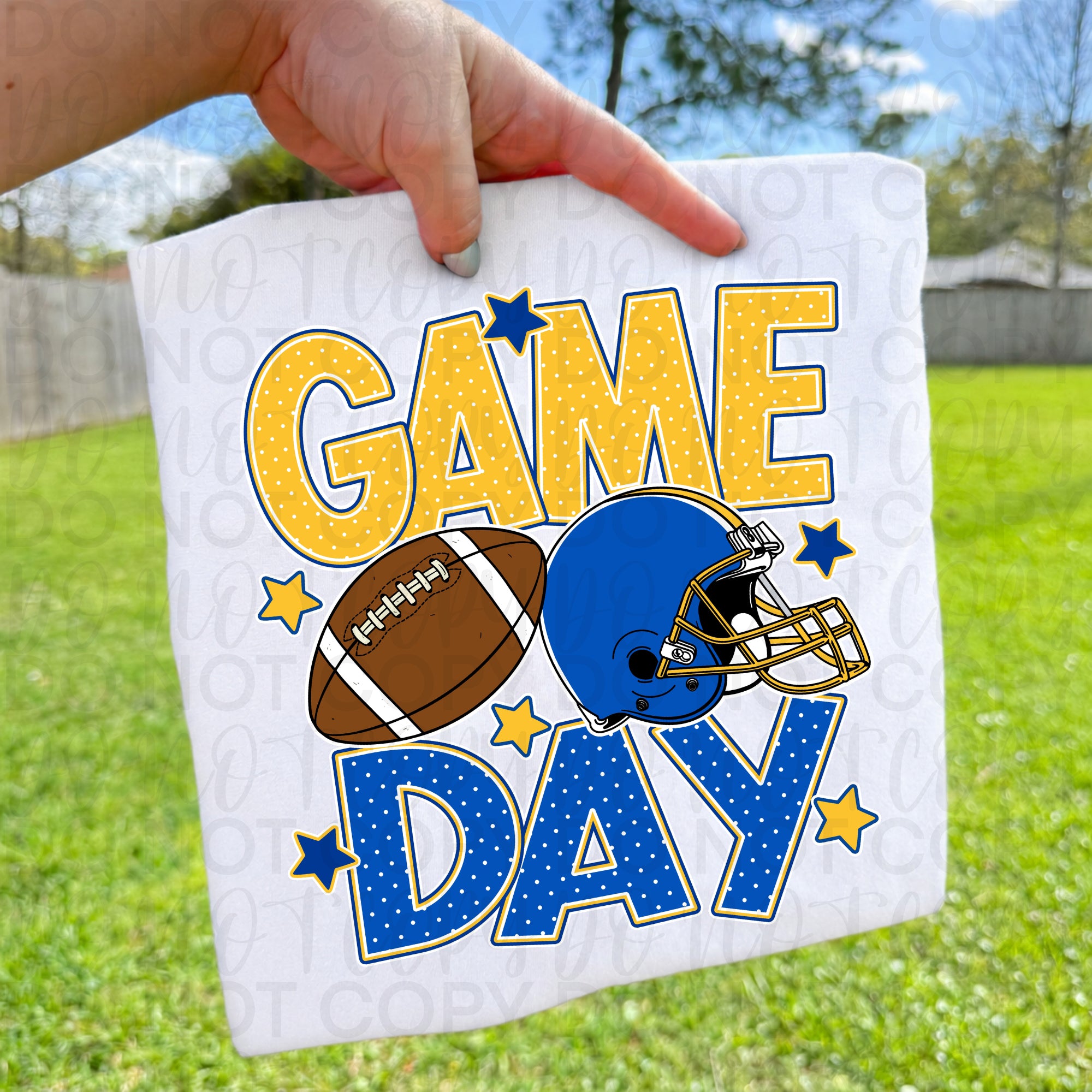 Blue Gold Game Day Football PNG