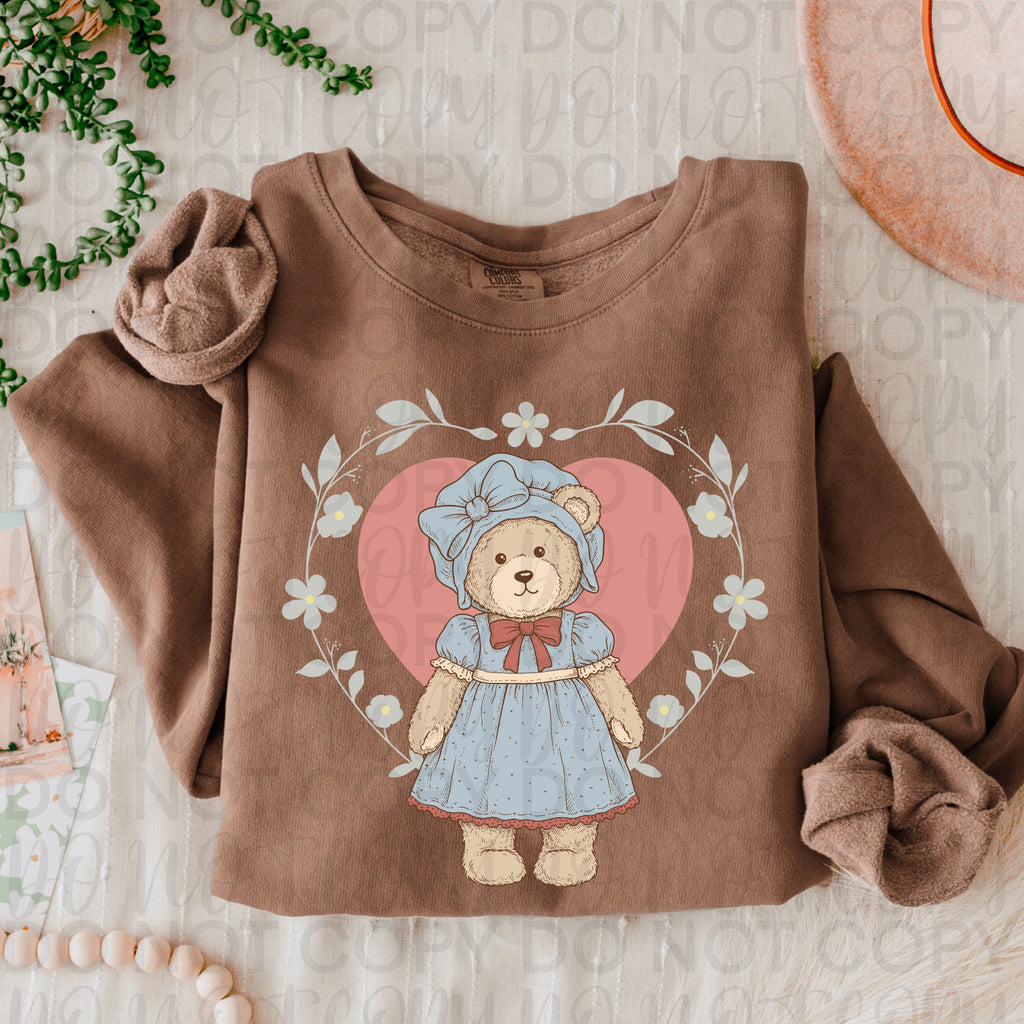 Vintage Bear Heart PNG