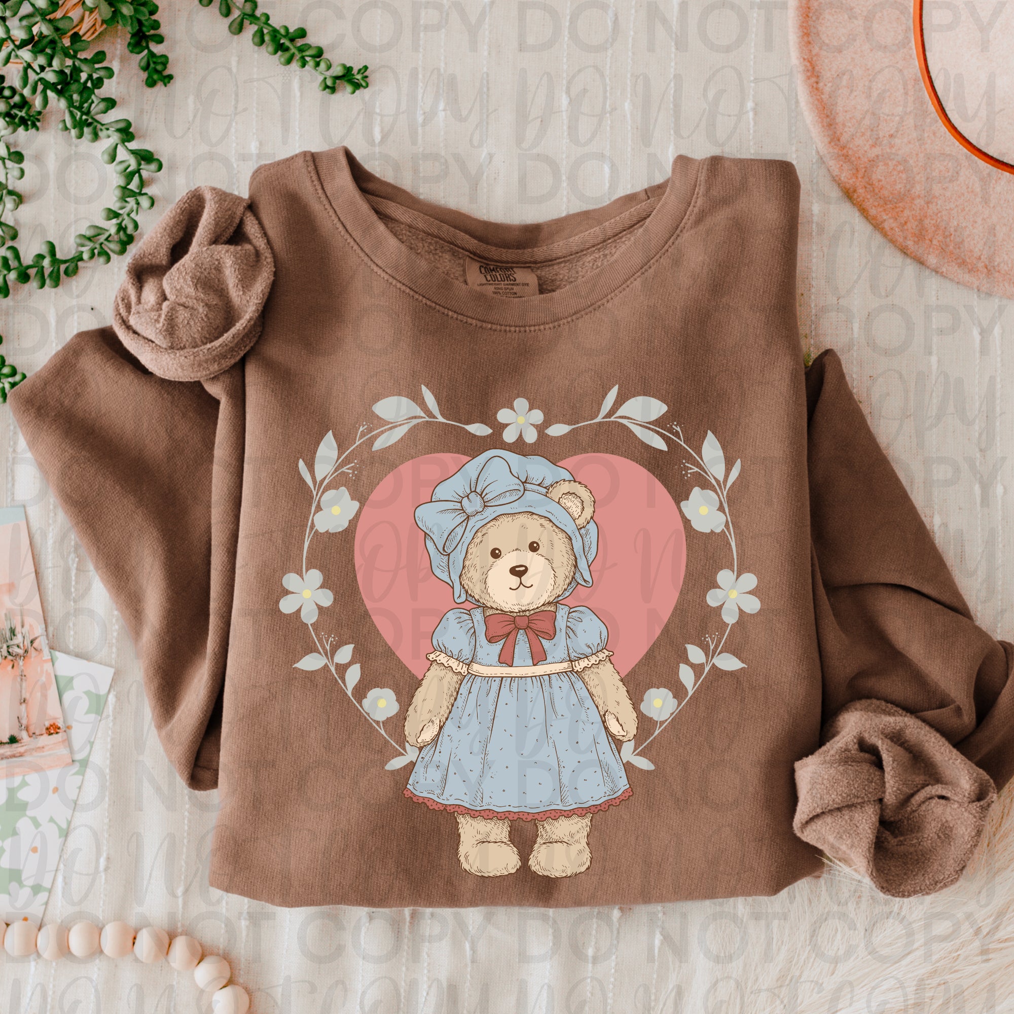 Vintage Bear Heart PNG