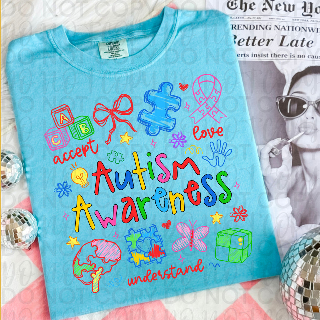 Autism Awareness Doodles PNG