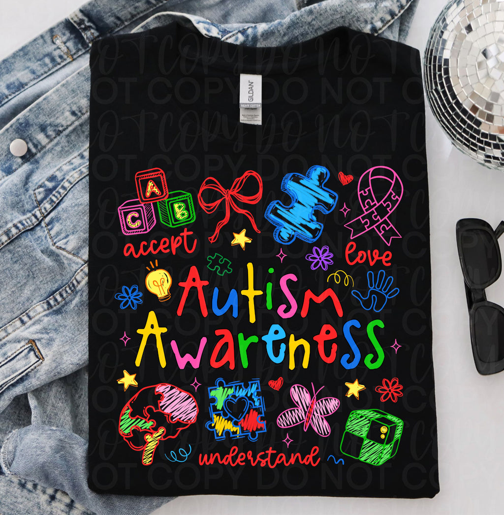 Autism Awareness Doodles PNG