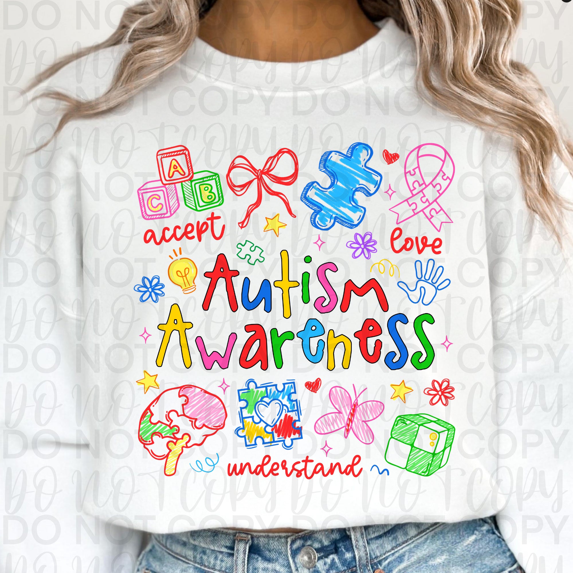 Autism Awareness Doodles PNG