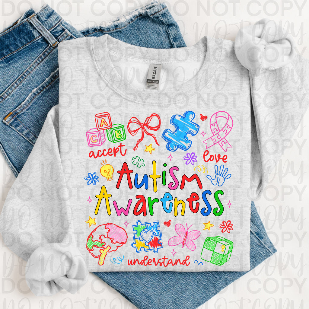 Autism Awareness Doodles PNG