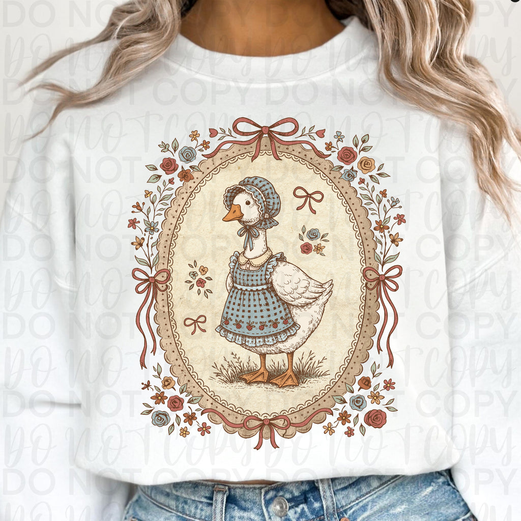 Vintage Floral Goose PNG