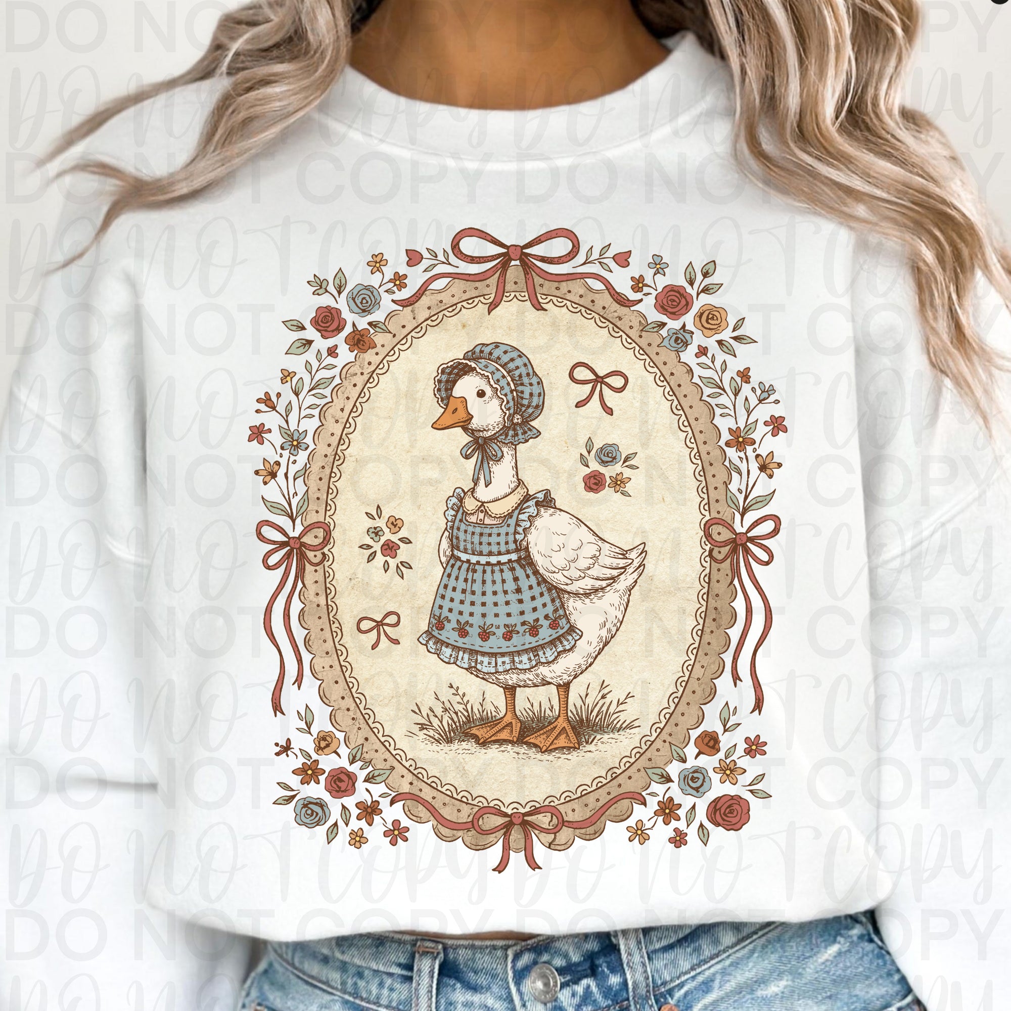 Vintage Floral Goose PNG