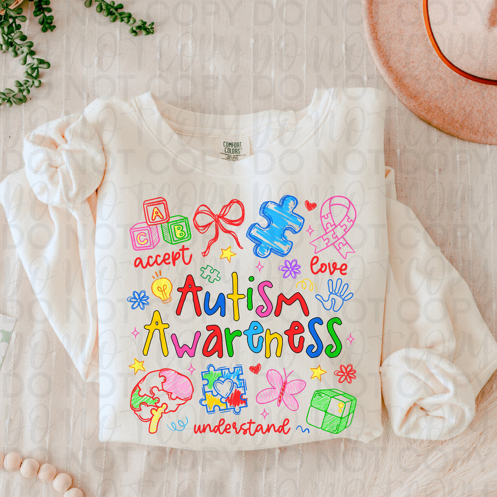 Autism Awareness Doodles PNG