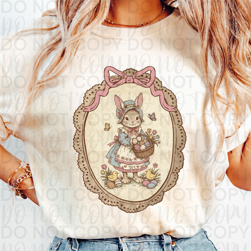 Vintage Easter Bunny Coquette PNG