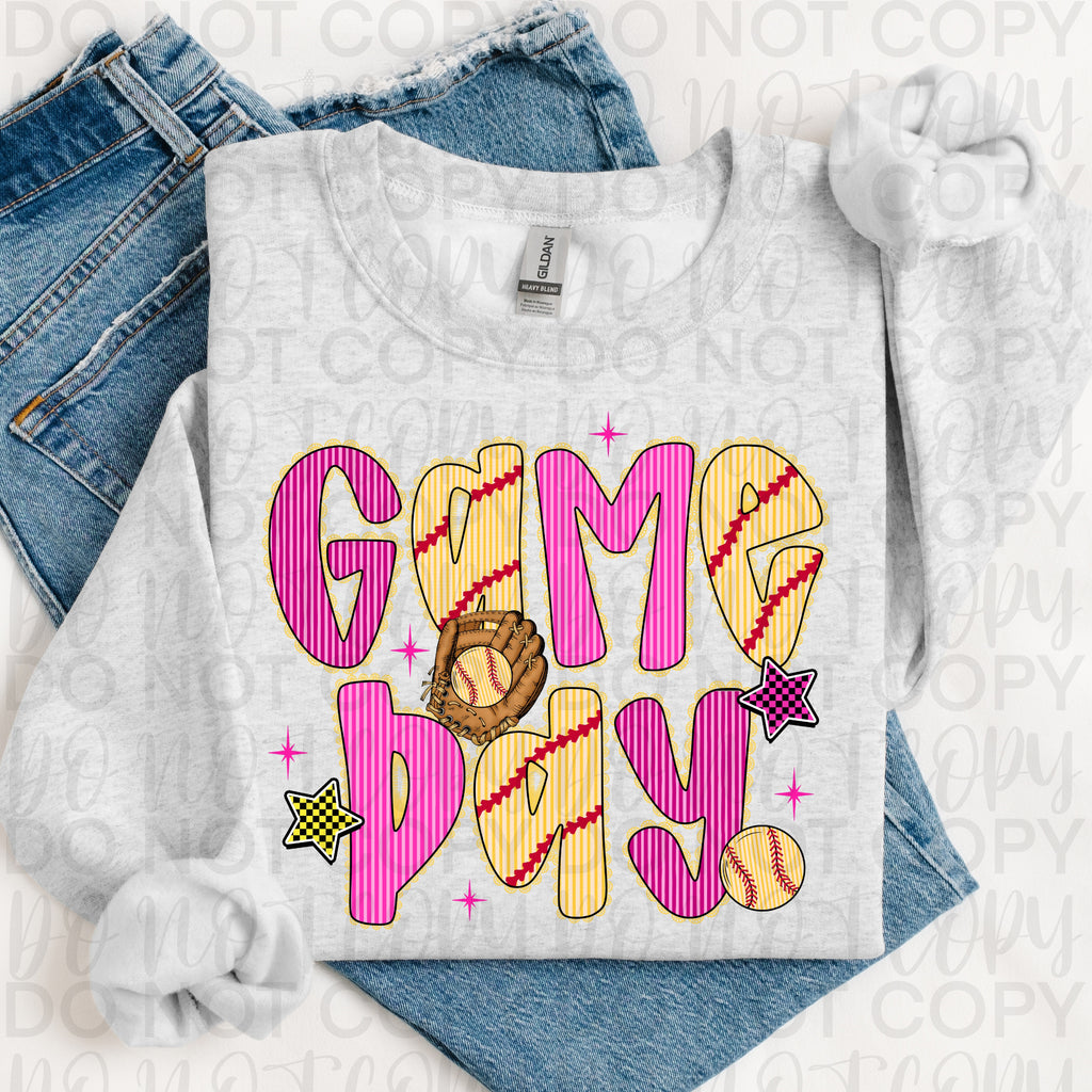 Game Day Softball Seersucker PNG