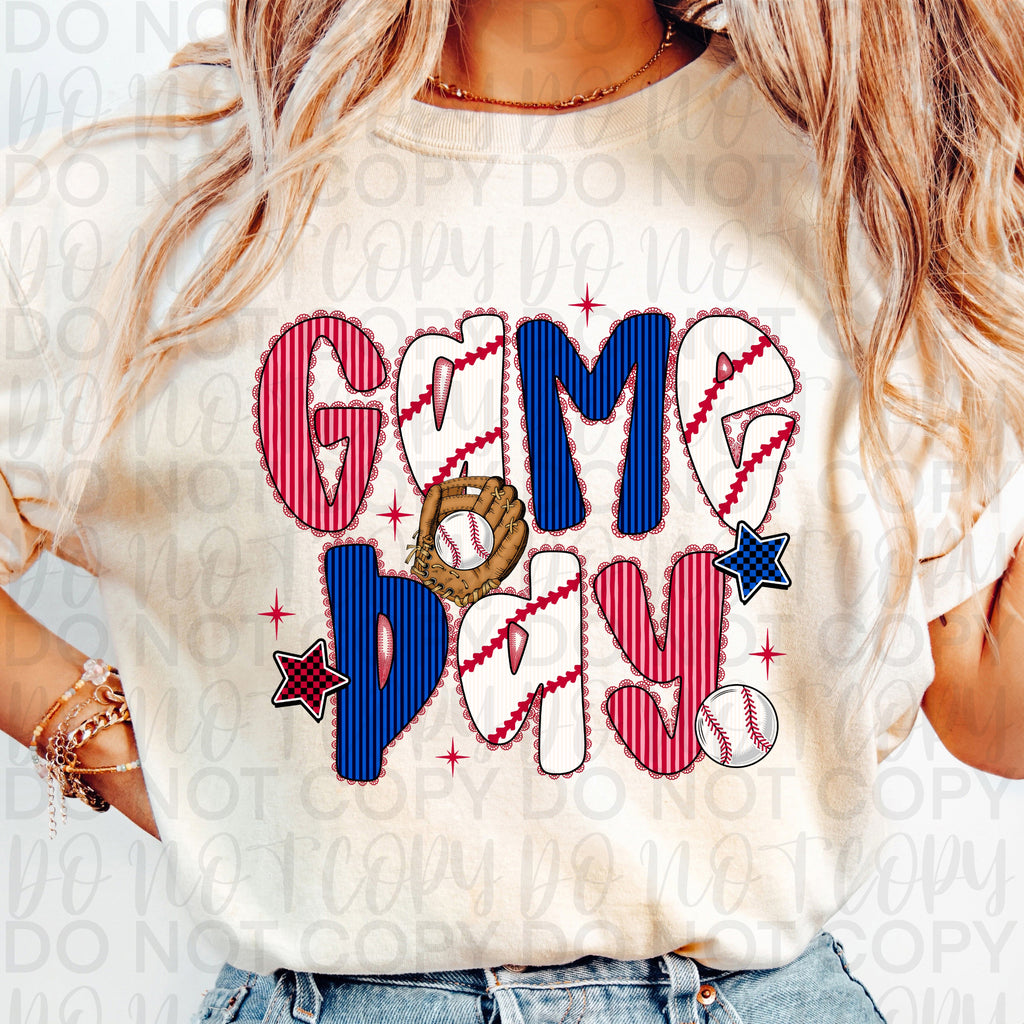 Game Day Baseball Seersucker PNG