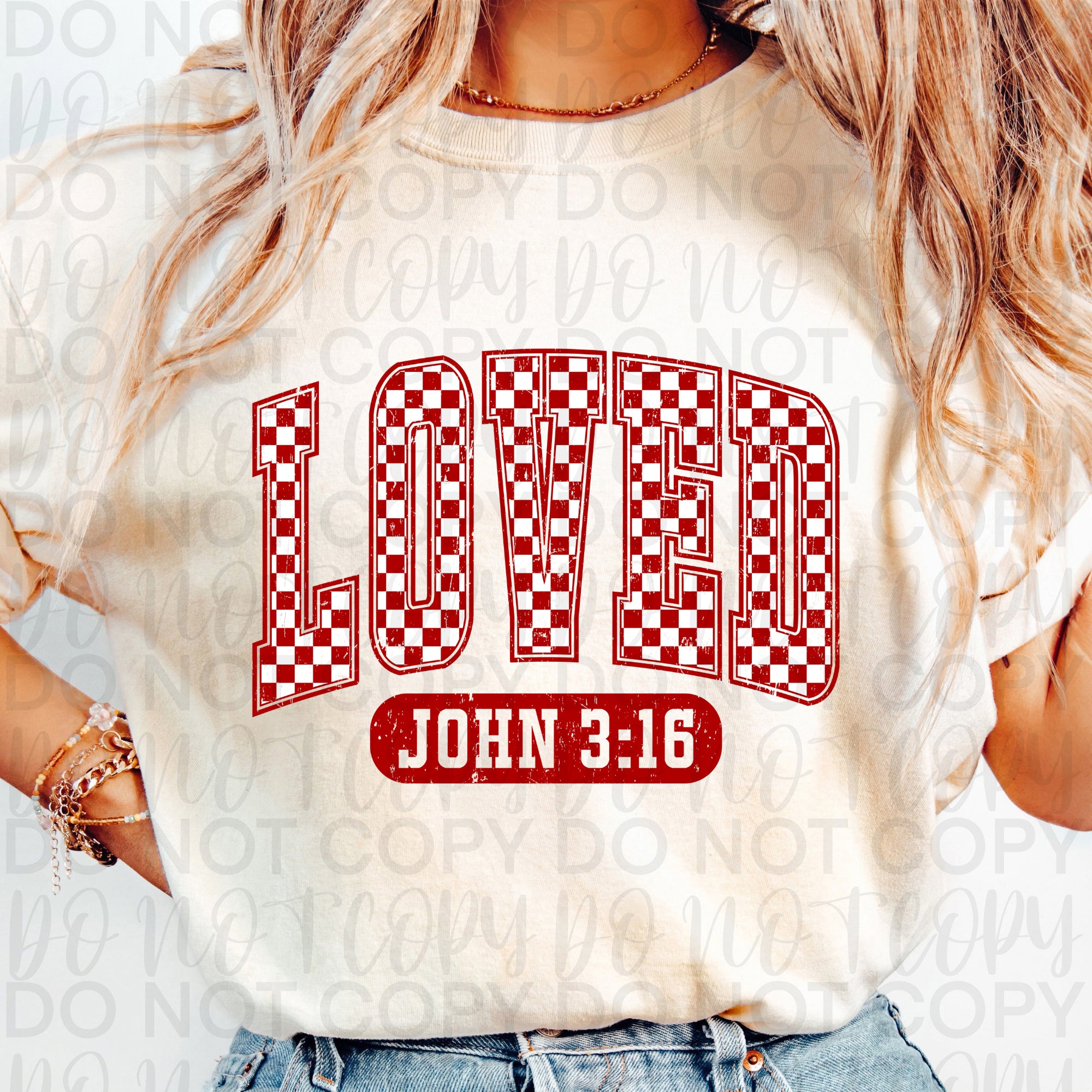Checkered Loved John 316 Valentine PNG
