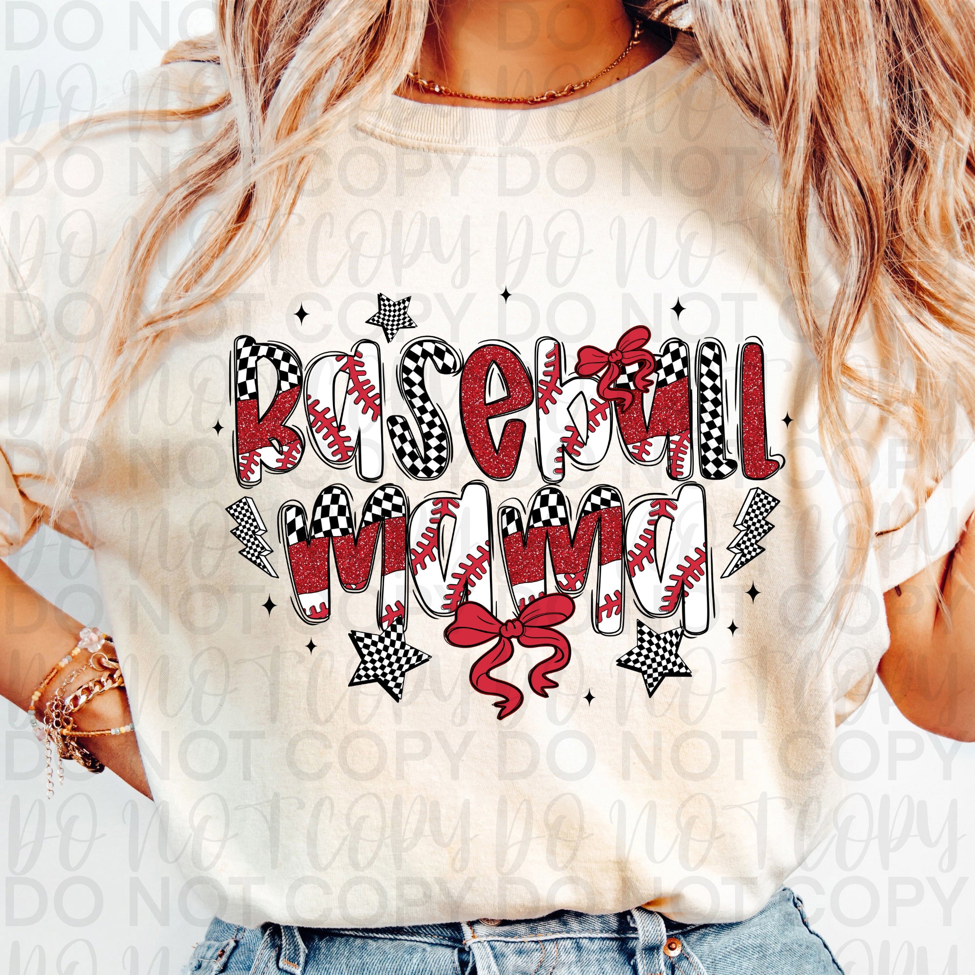 Glitter Baseball Mama PNG