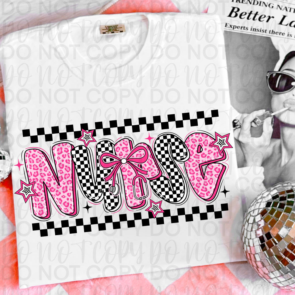 Retro Pink Nurse PNG