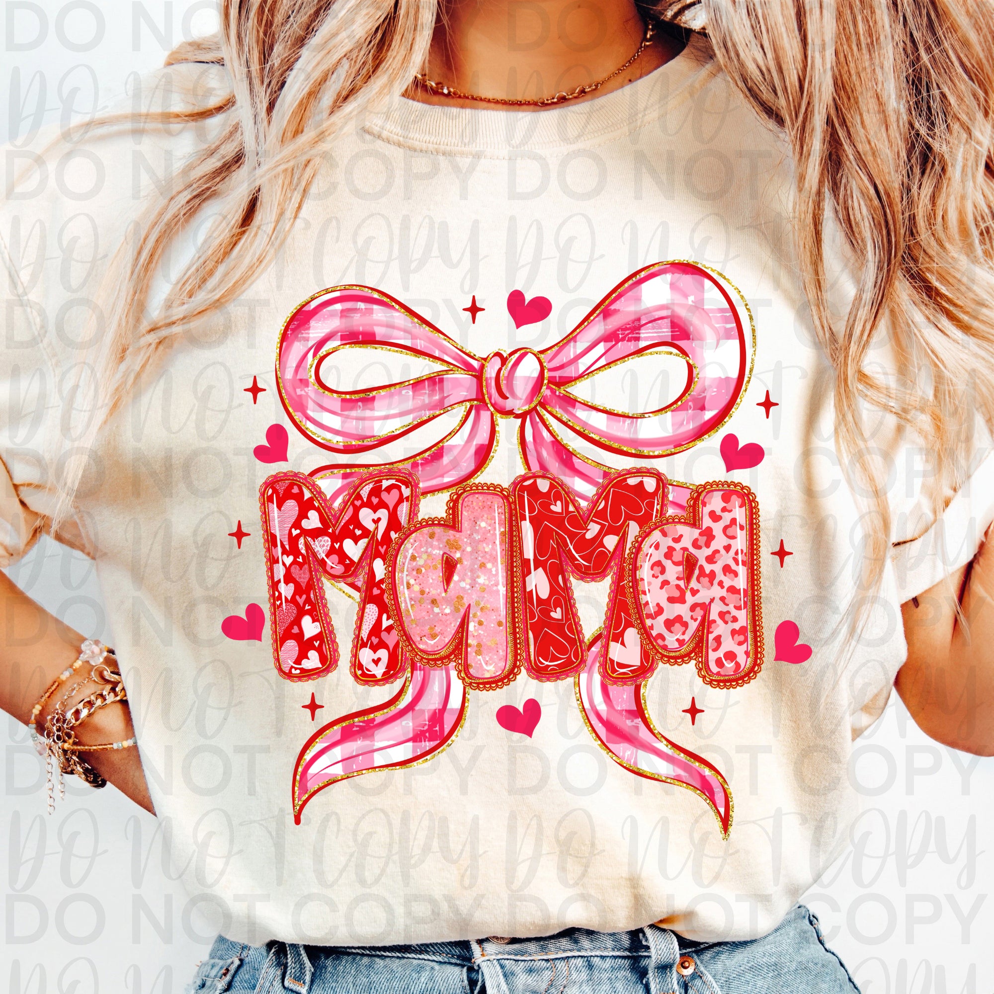 Coquette Valentine Mama Bow PNG