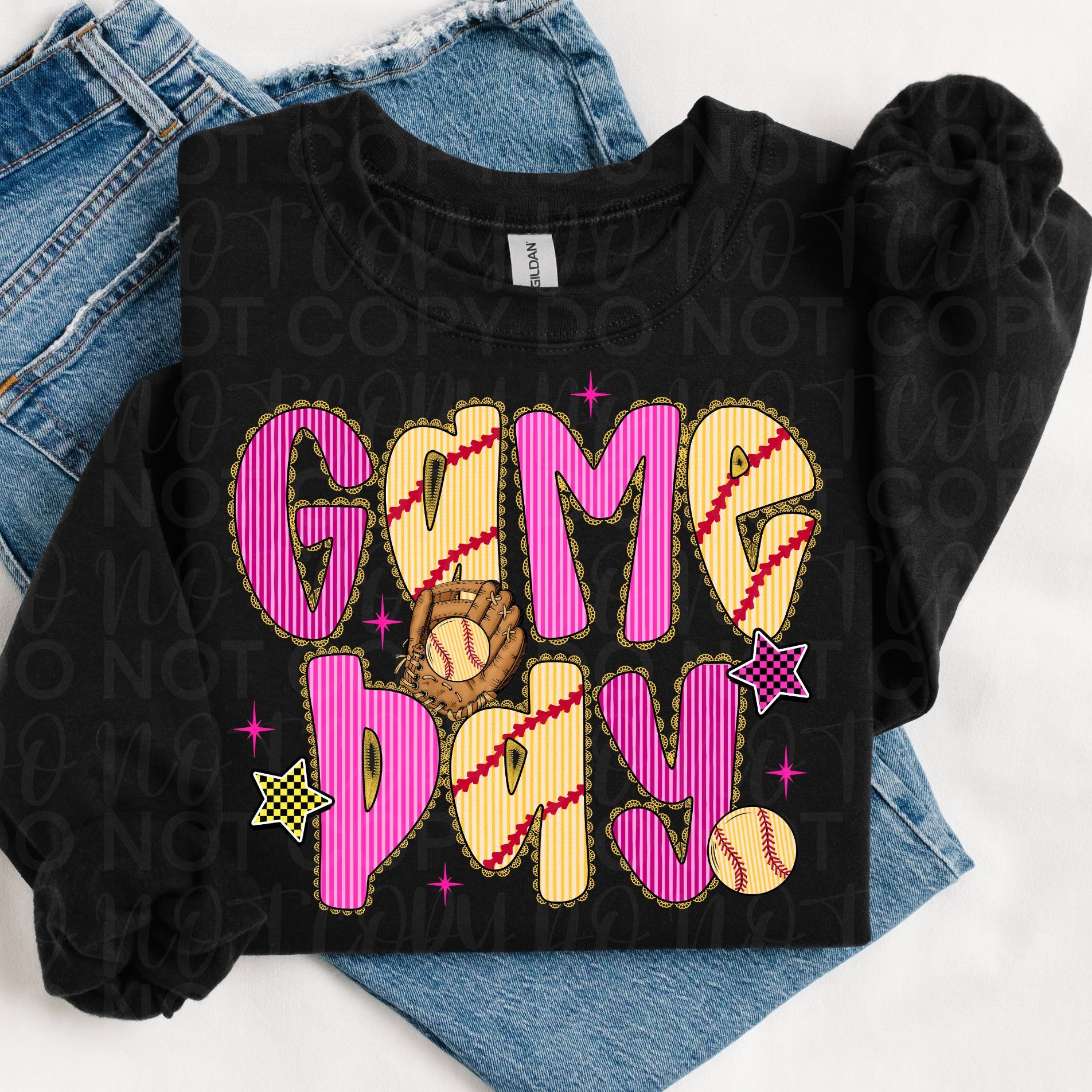 Game Day Softball Seersucker PNG