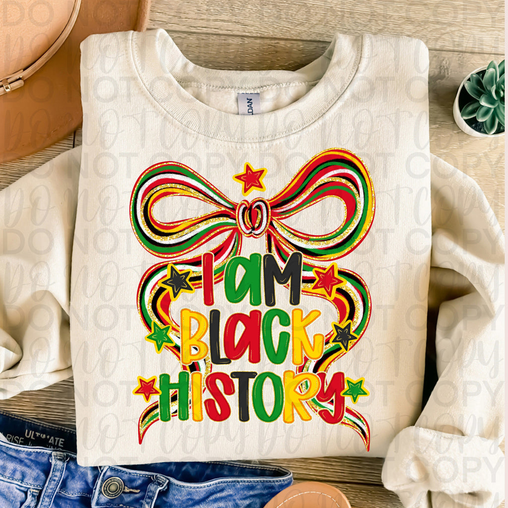 Coquette Black History Bow PNG