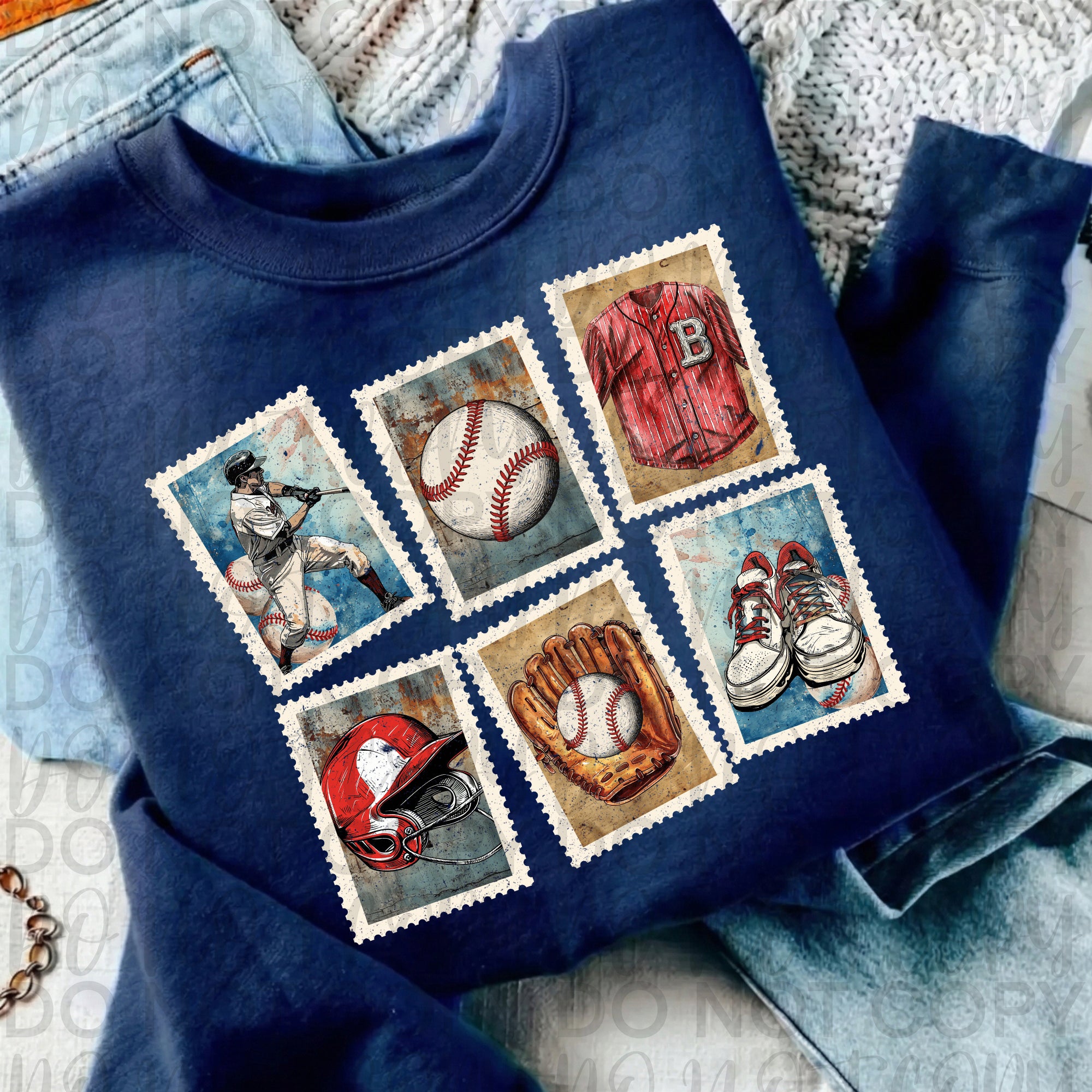 Vintage Baseball Stamps PNG