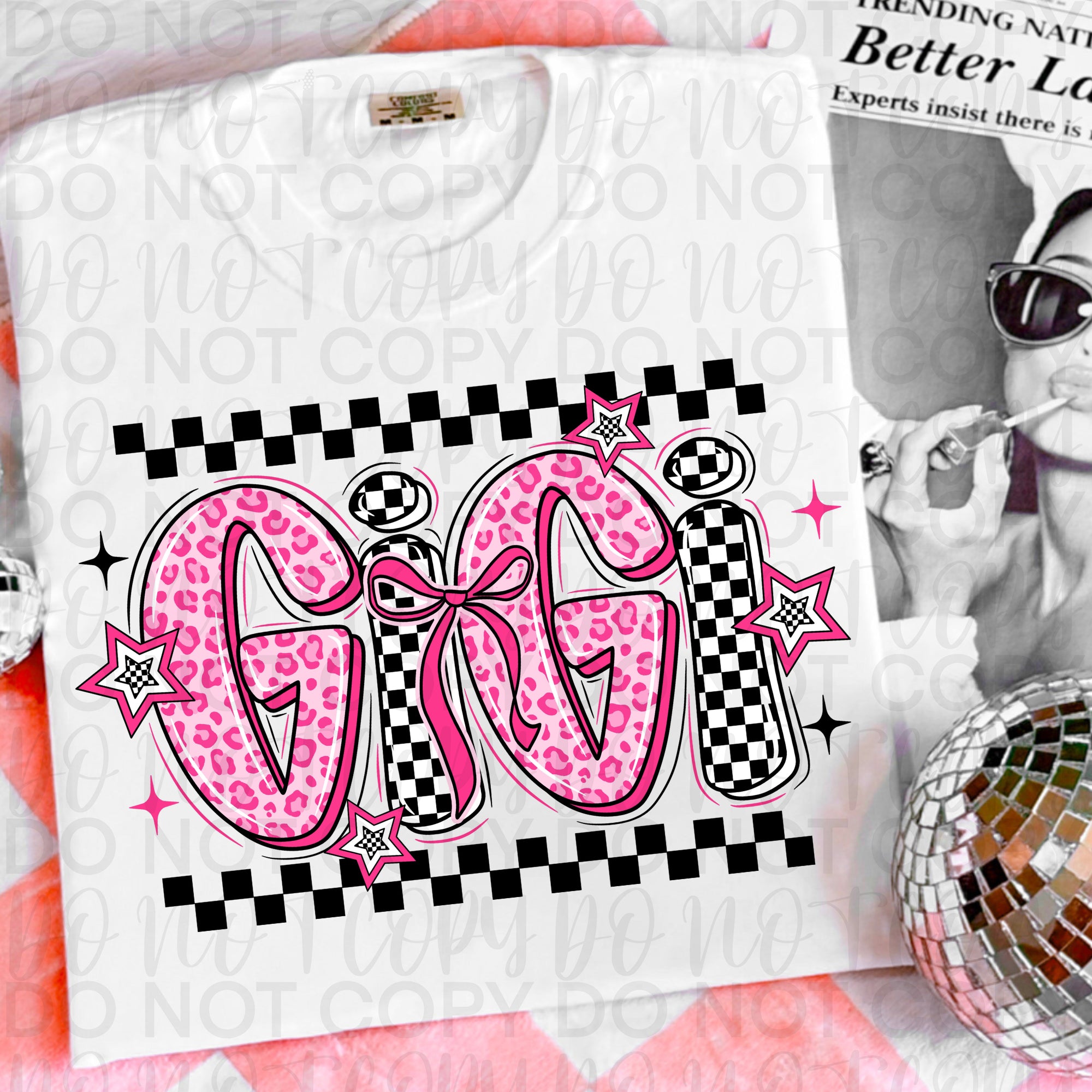 Retro Pink Gigi PNG