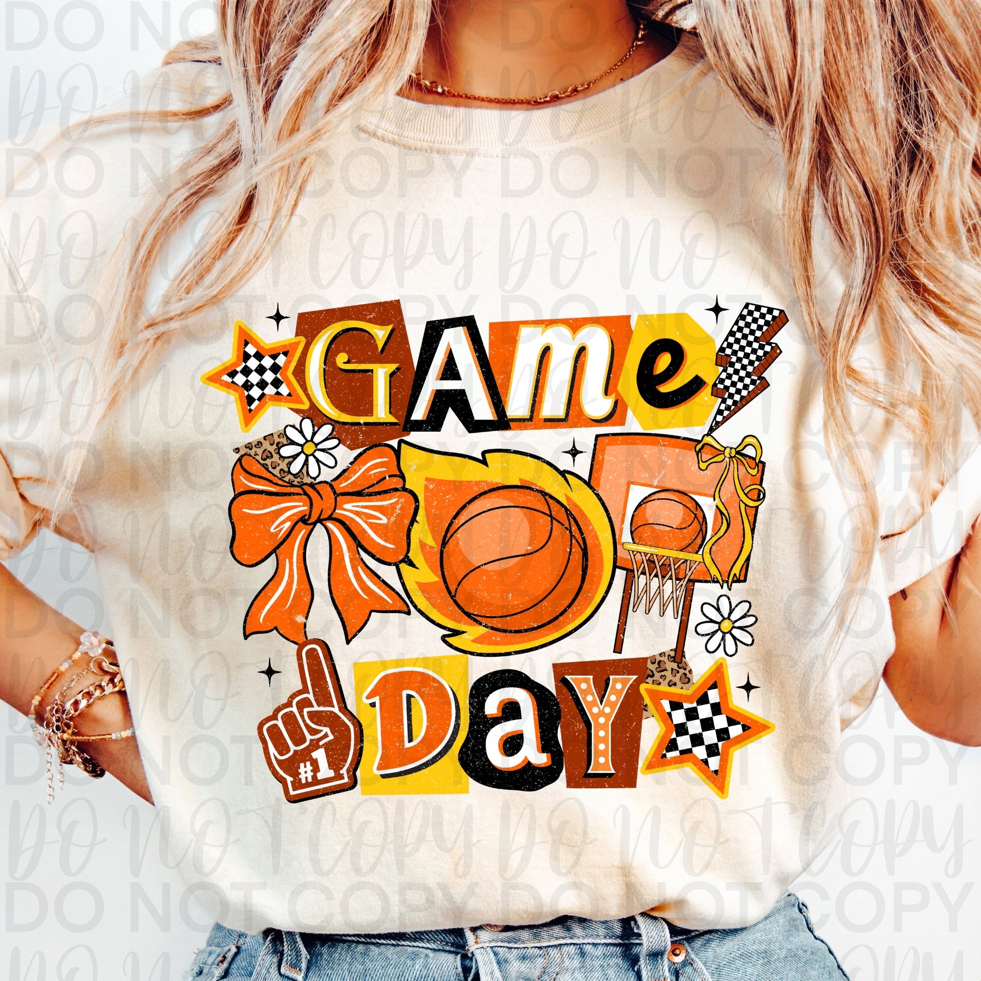 Retro Basketball Game Day PNG