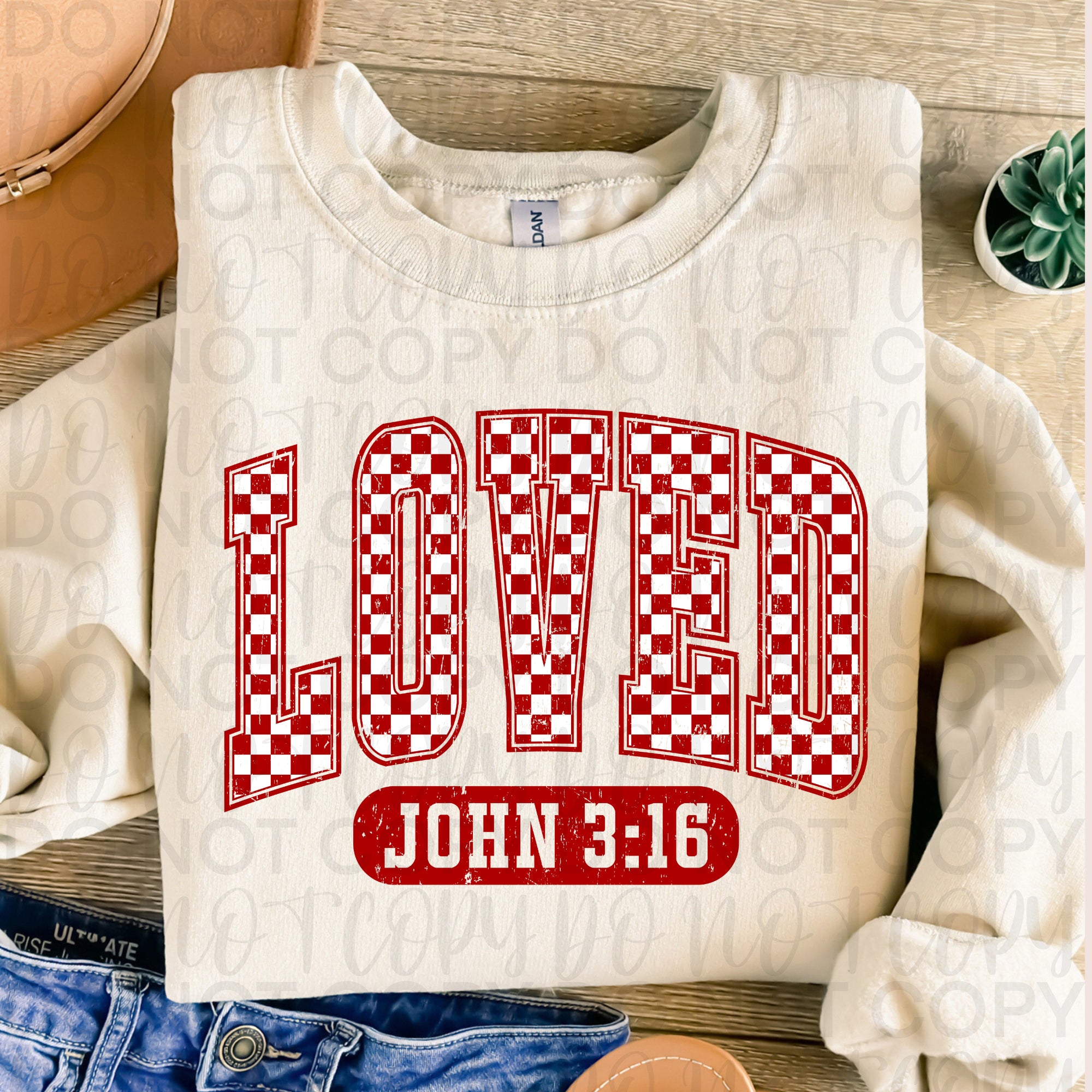Checkered Loved John 316 Valentine PNG