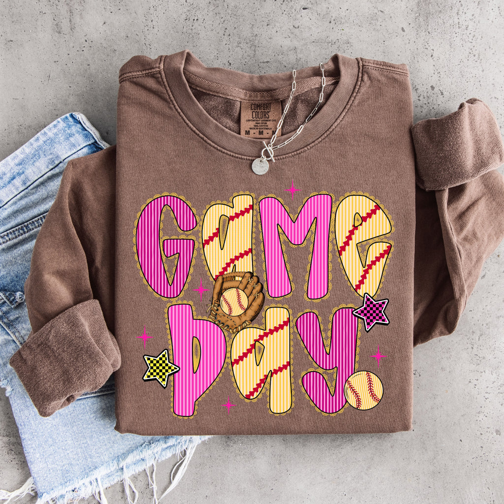 Game Day Softball Seersucker PNG