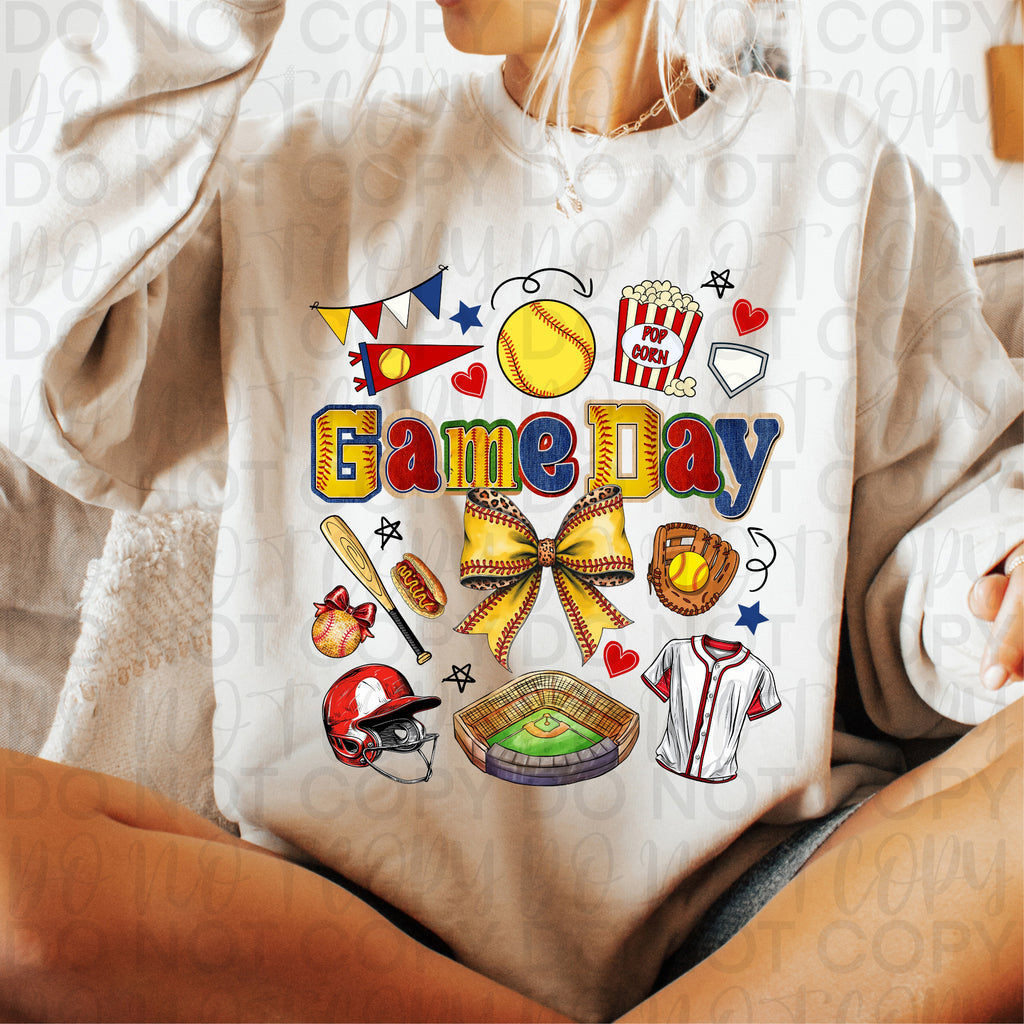 Game Day Softball Collage PNG