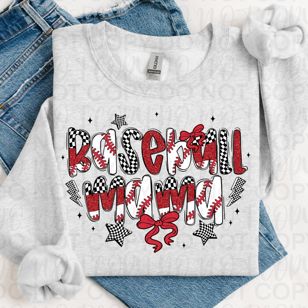 Glitter Baseball Mama PNG