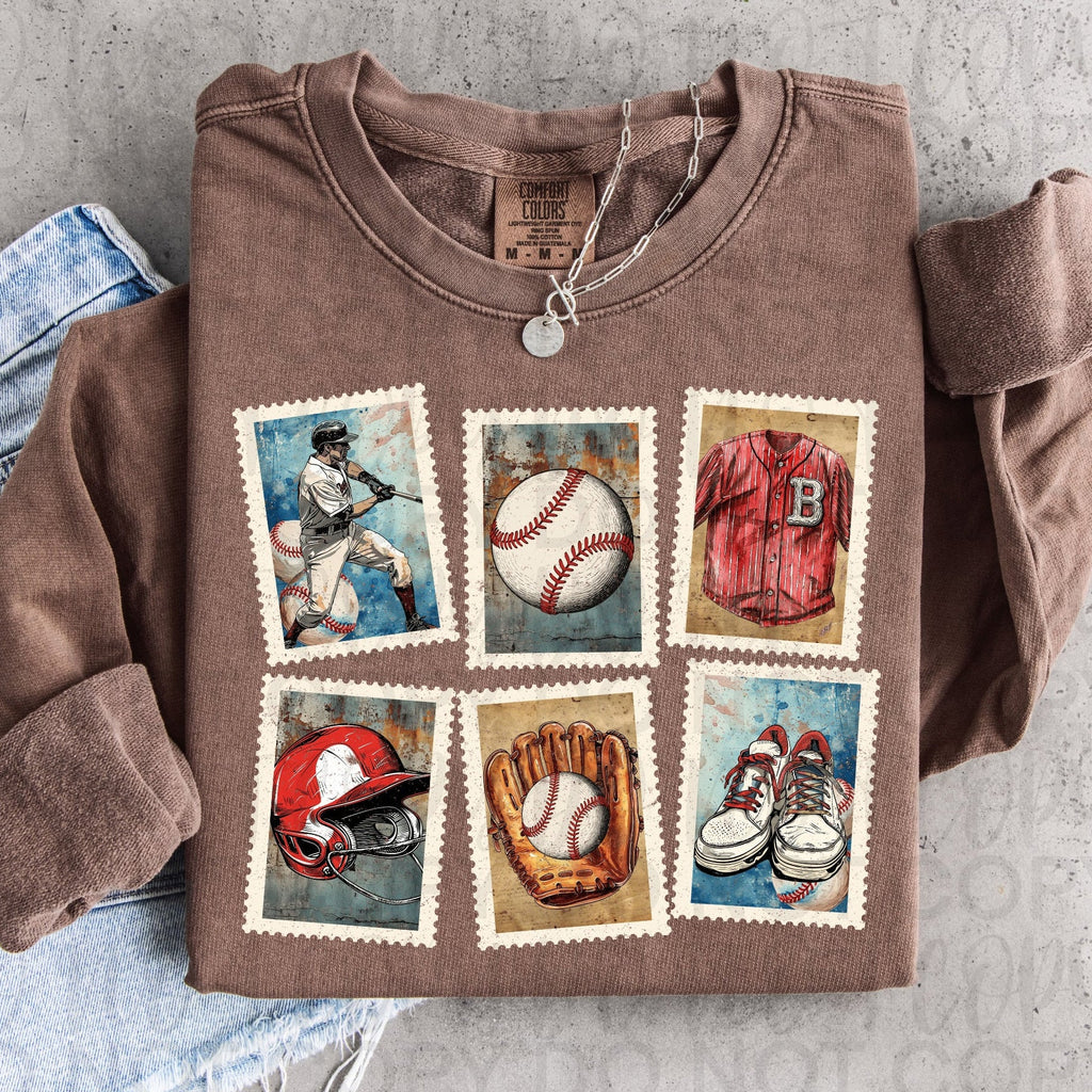 Vintage Baseball Stamps PNG
