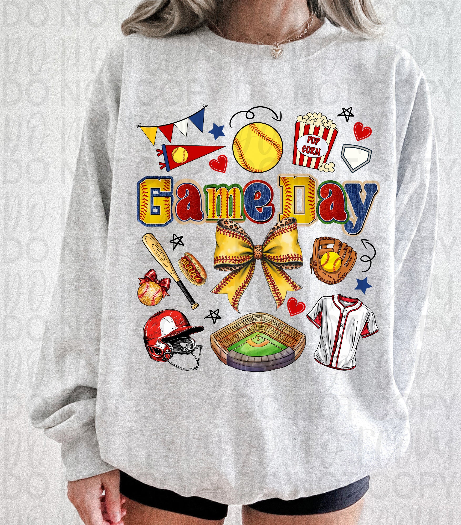 Game Day Softball Collage PNG