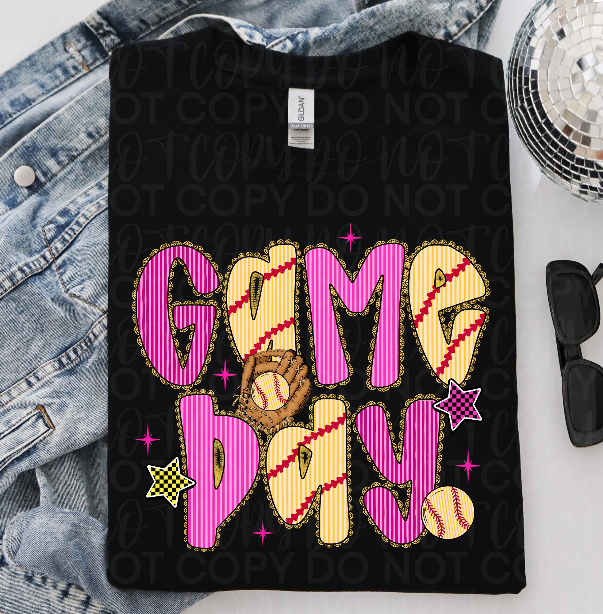 Game Day Softball Seersucker PNG