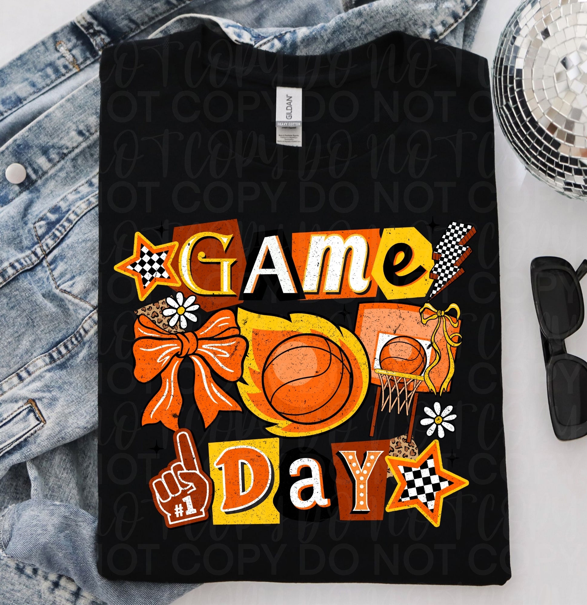 Retro Basketball Game Day PNG