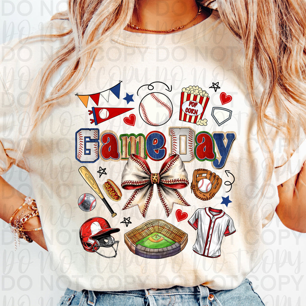 Game Day Baseball Collage PNG