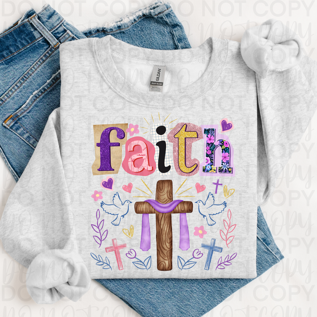 Retro Christian Faith Doodles PNG