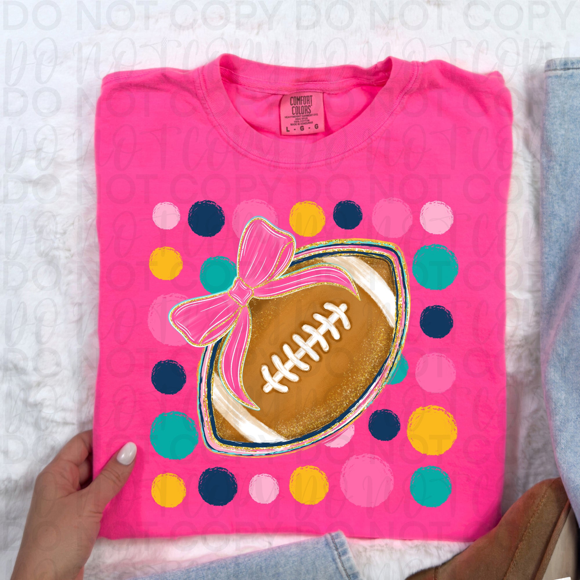 Polka Dot Football Coquette PNG
