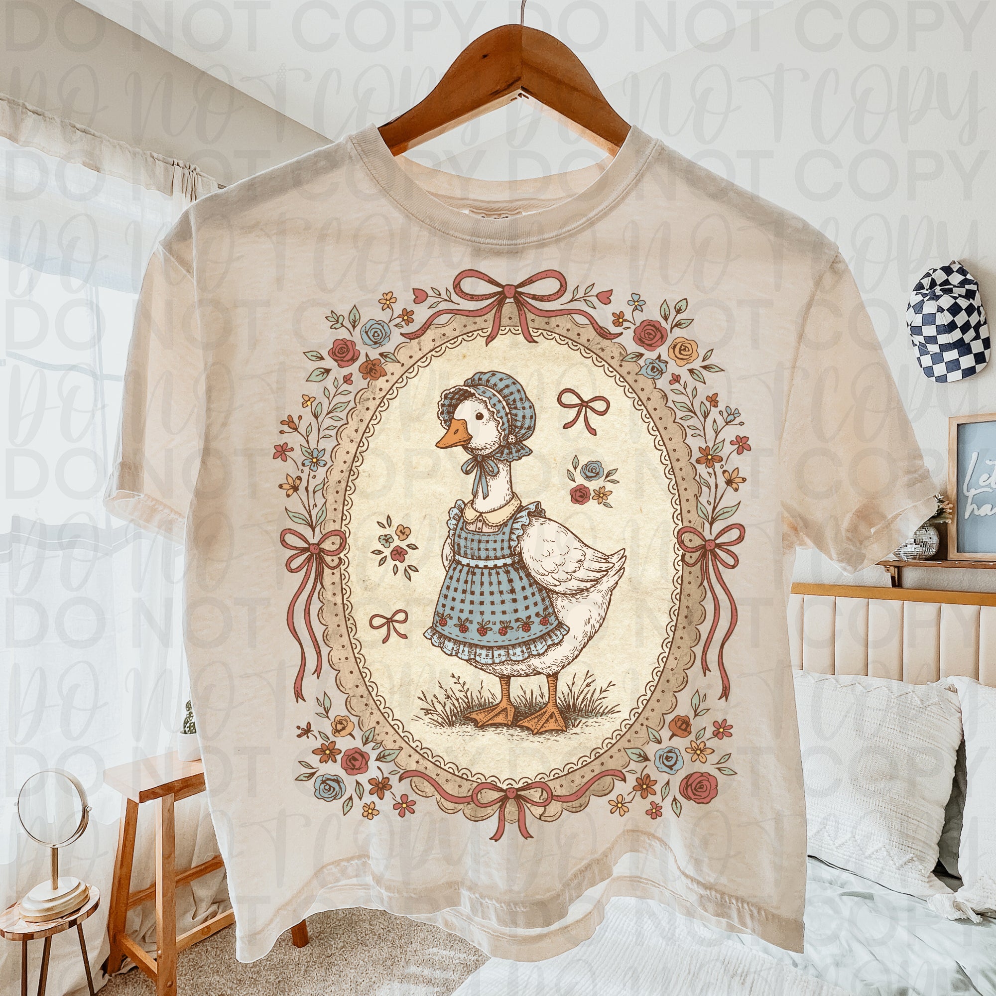 Vintage Floral Goose PNG