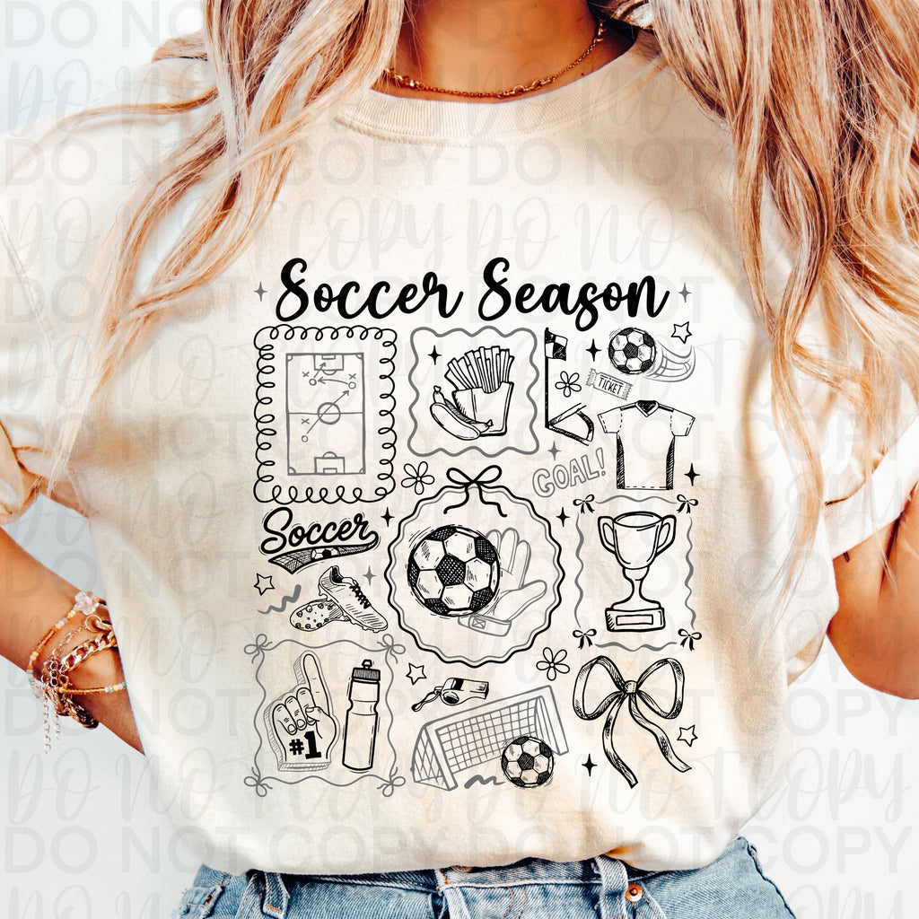 Soccer Season Doodles PNG