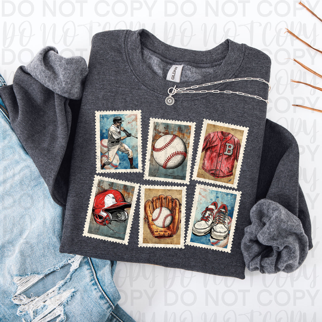 Vintage Baseball Stamps PNG