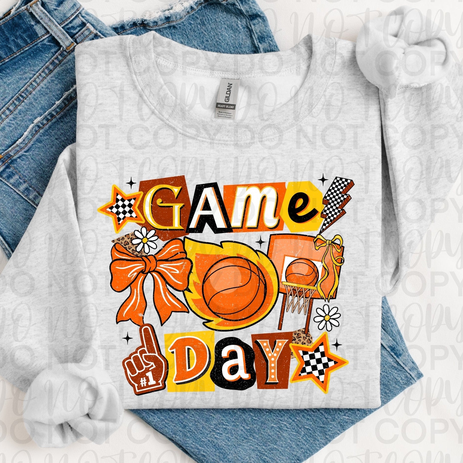 Retro Basketball Game Day PNG