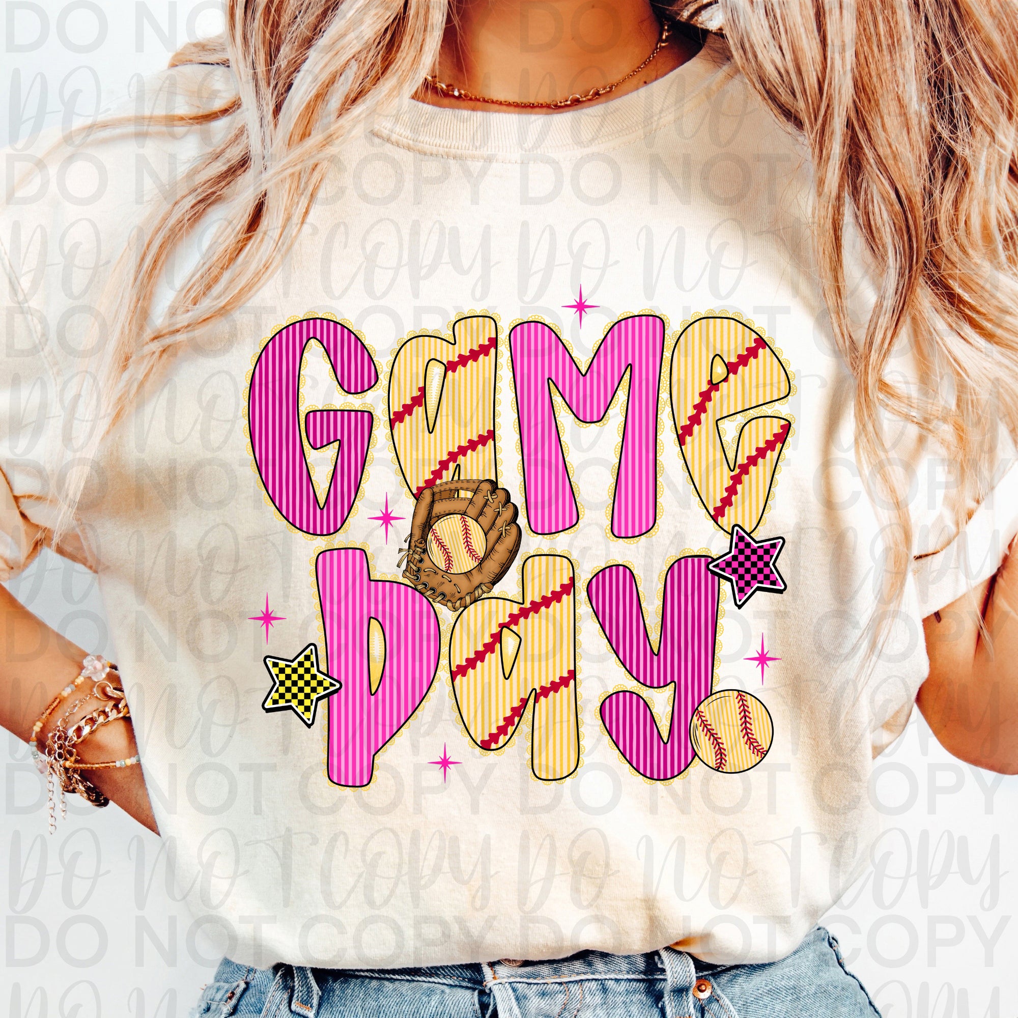 Game Day Softball Seersucker PNG