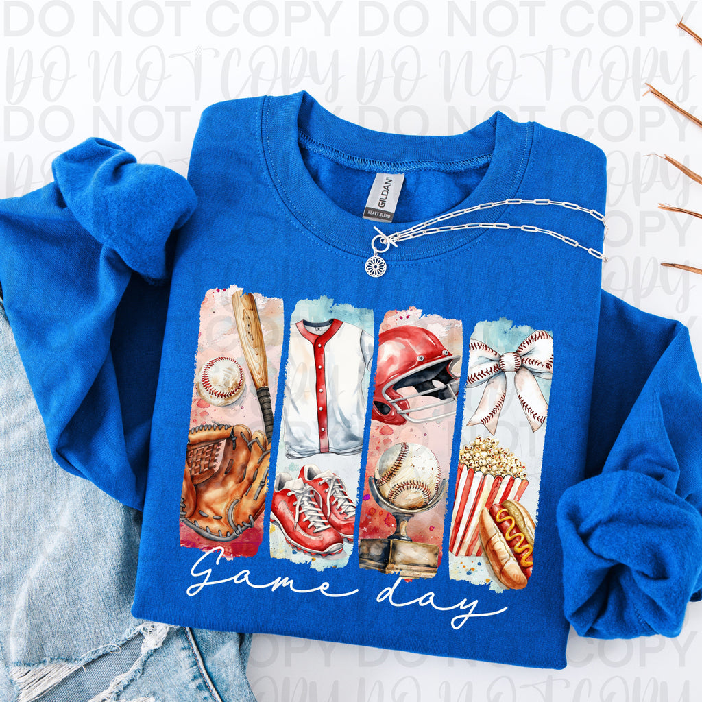 Game Day Baseball Brushstrokes PNG