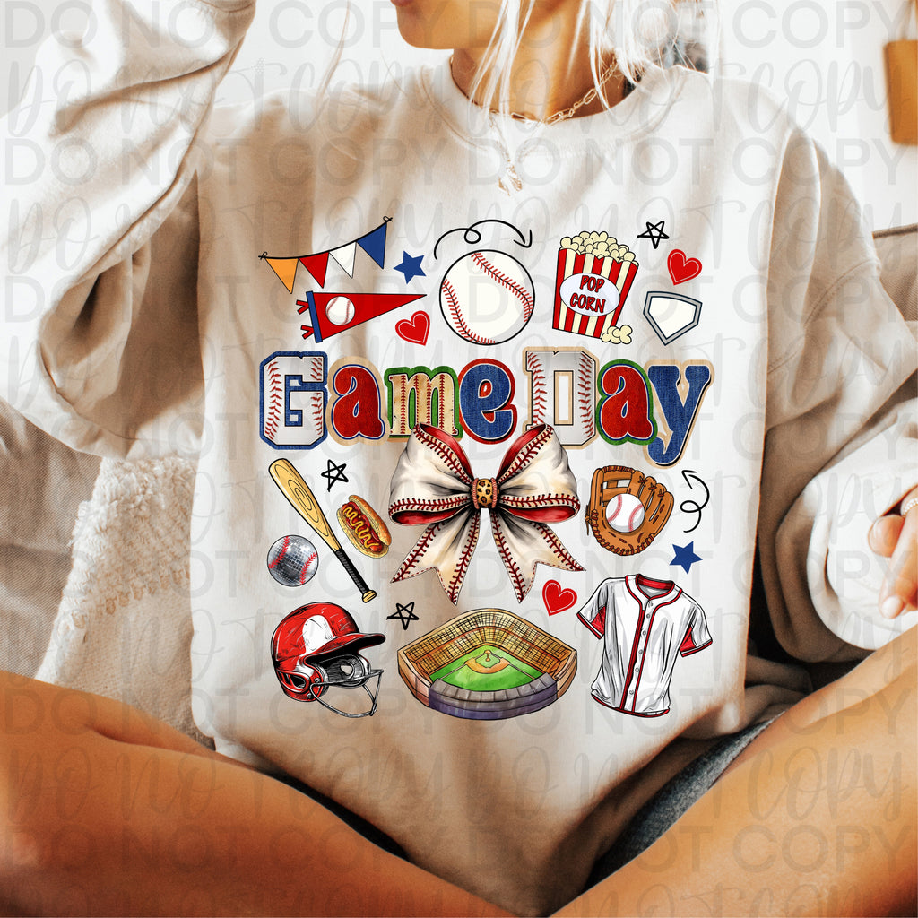 Game Day Baseball Collage PNG